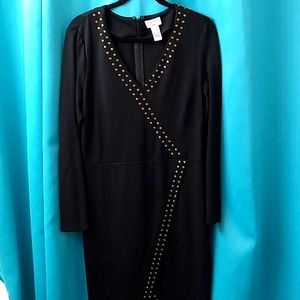 Carmen Marc Malvo long sleeve black dress